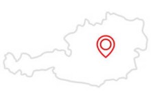 Standorte Icon Umriss Österreich und Standort-Icon