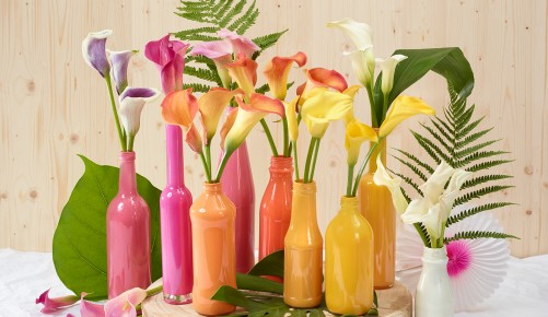 Fertige Deko mit Callas
