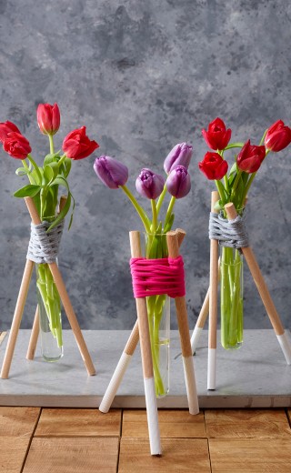 DIY Tulpen Stabvase