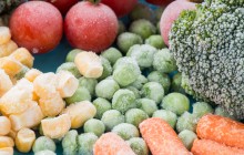 frozen vegetables: broccoli, cherry tomatoes, corn, pea, carrot