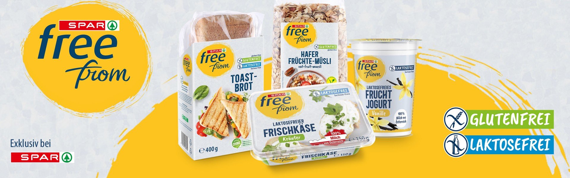 Free From Header (2) SPAR free from: gluten- und laktosefreie Produkte exklusiv bei SPAR