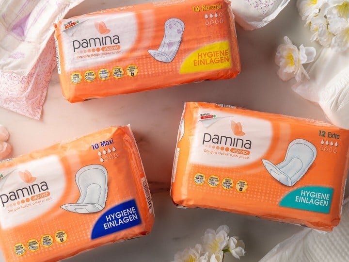 Das Pamina Diskret Sortiment liegt auf einem Tisch