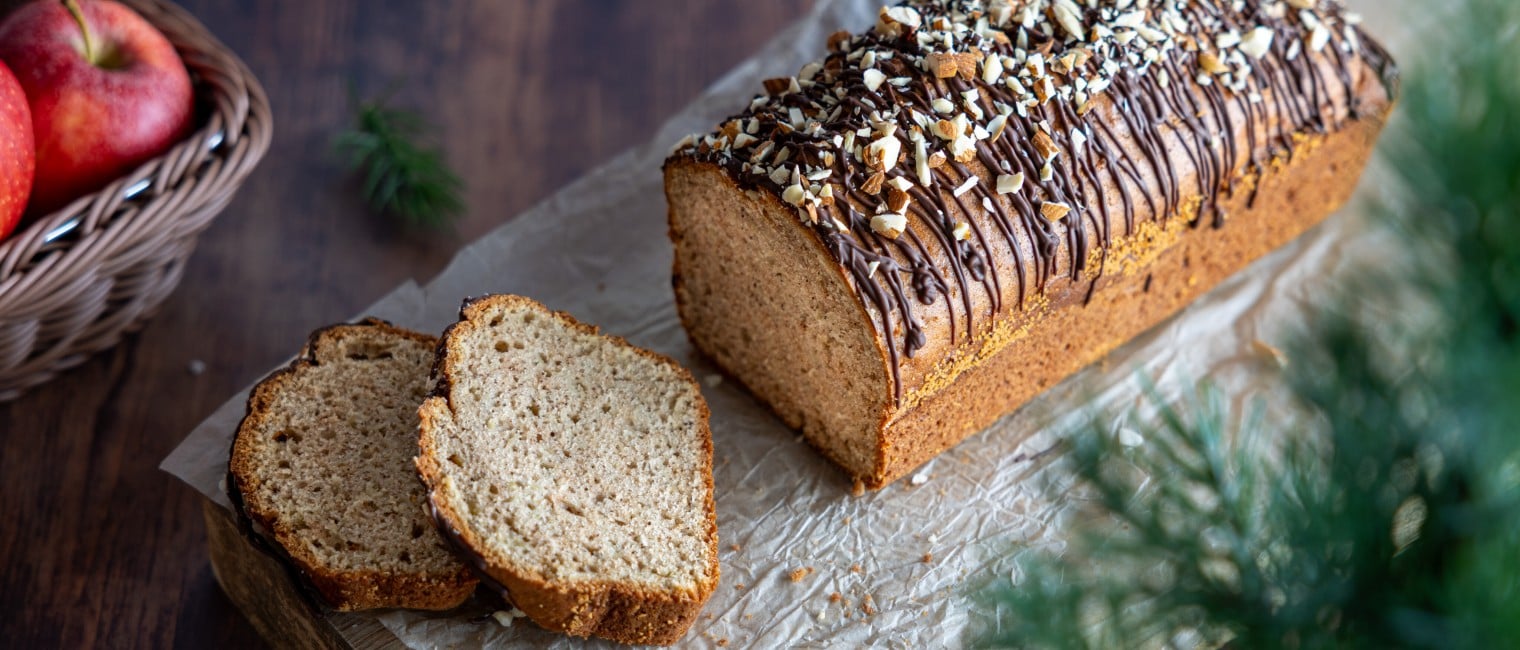 Apfelkuchen mit Schokoglasur
