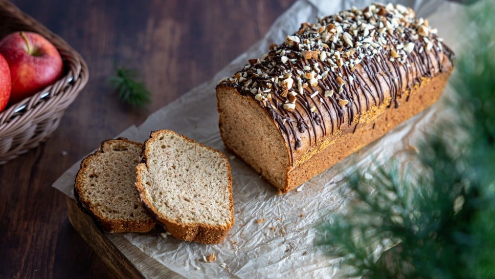 Apfelkuchen mit Schokoglasur
