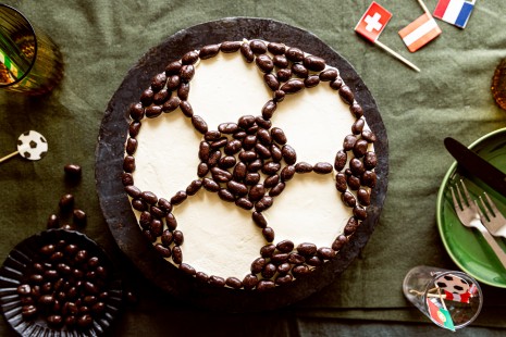 Fußballkuchen mit Schokodrops