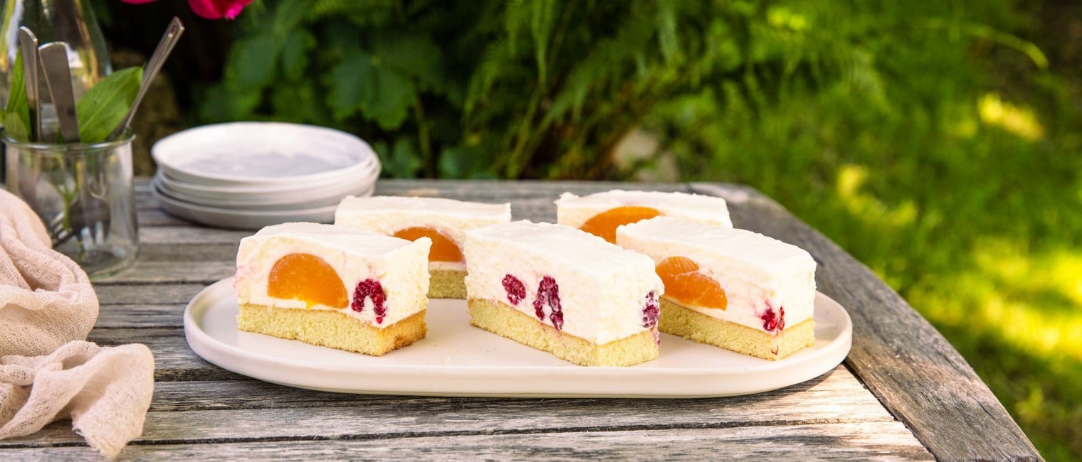 SPAR Mahlzeit Himbeer-Pfirsich-Schnitte
