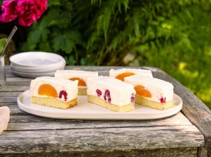 SPAR Mahlzeit Himbeer-Pfirsich-Schnitte