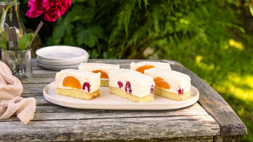 SPAR Mahlzeit Himbeer-Pfirsich-Schnitte