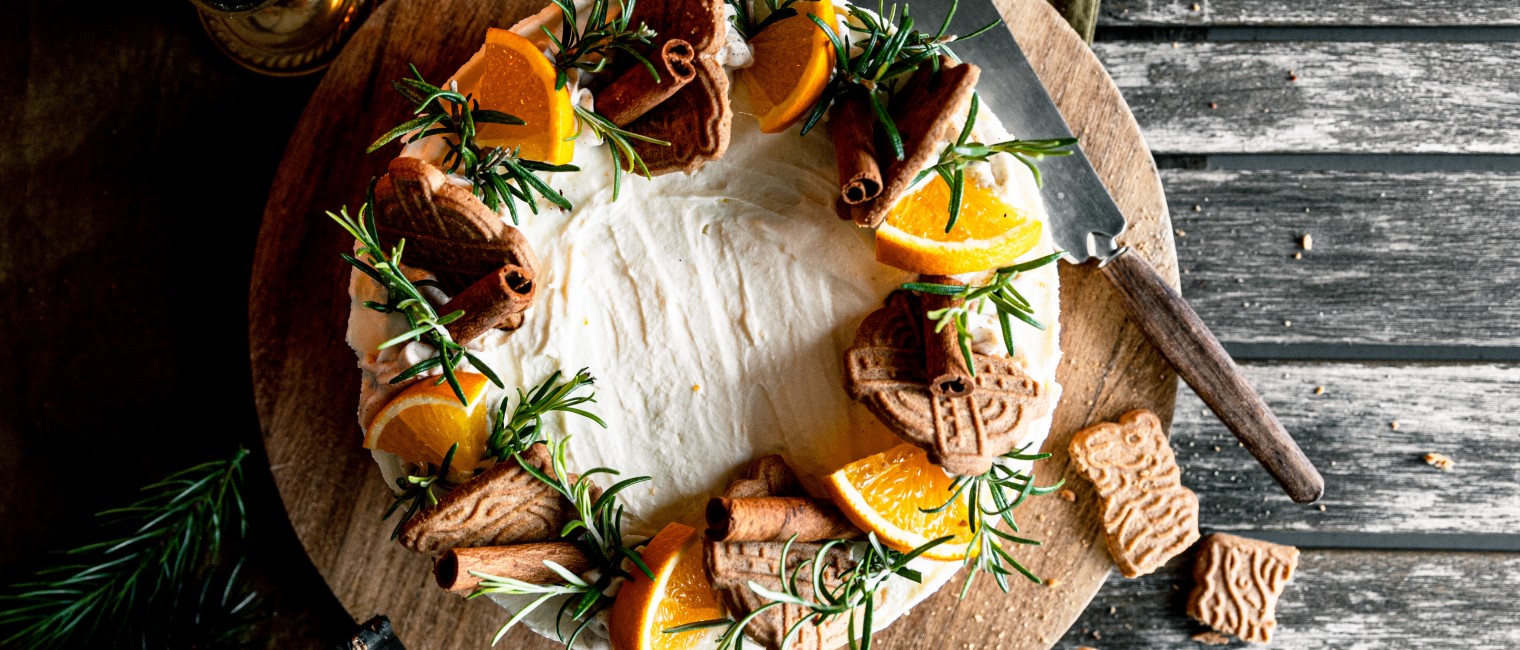 Spekulatius-Torte mit Orangen