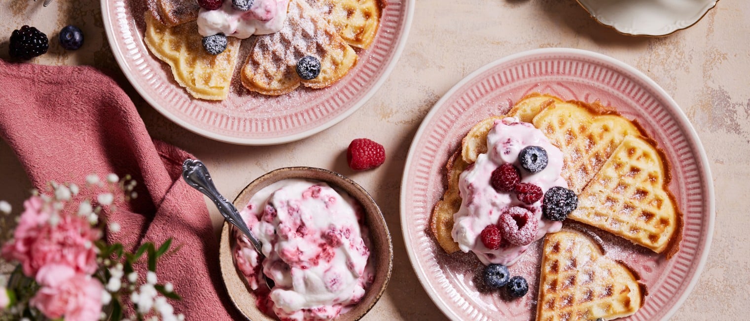 SPAR Mahlzeit! S-BUDGET Herzwaffeln mit Himbeerschlag