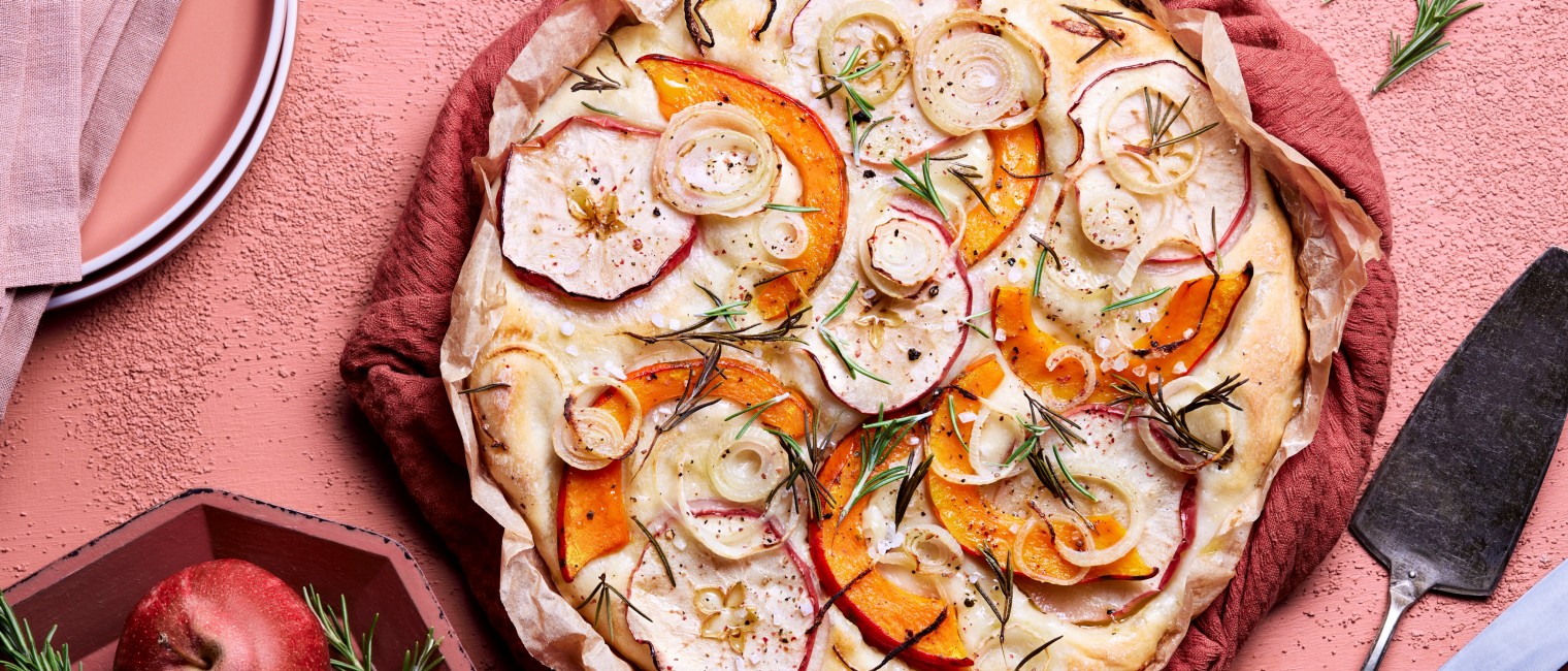 SPAR Mahlzeit! Focaccia Kürbis Apfel Zwiebel