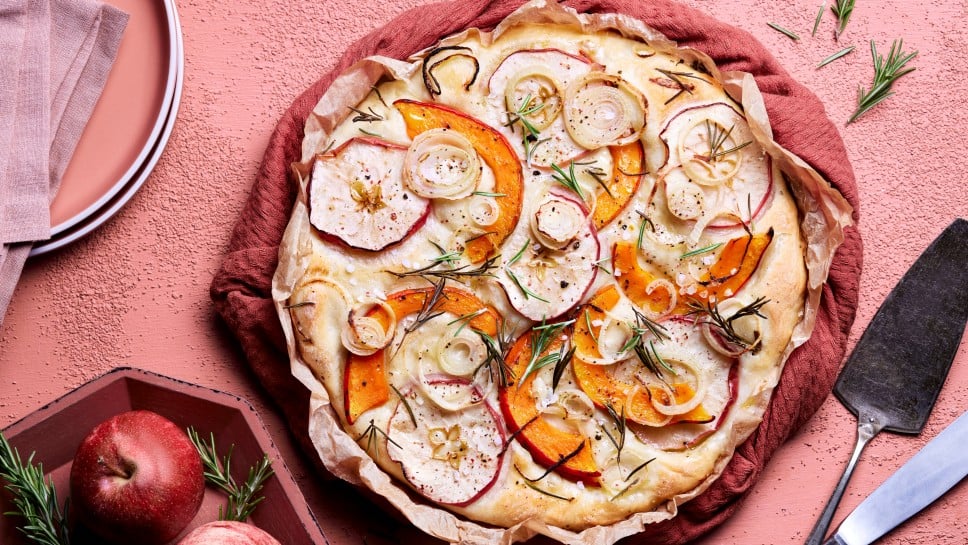 SPAR Mahlzeit! Focaccia Kürbis Apfel Zwiebel