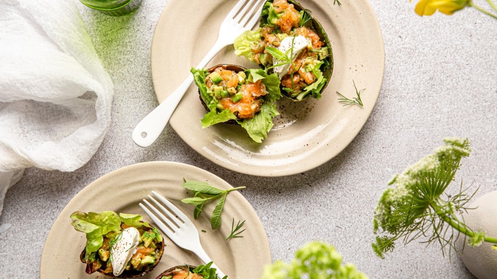 SPAR  Mahlzeit Lachs-Avocado-Tatar mit Orangen