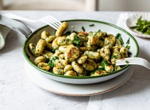 Gebratene Bärlauchgnocchi