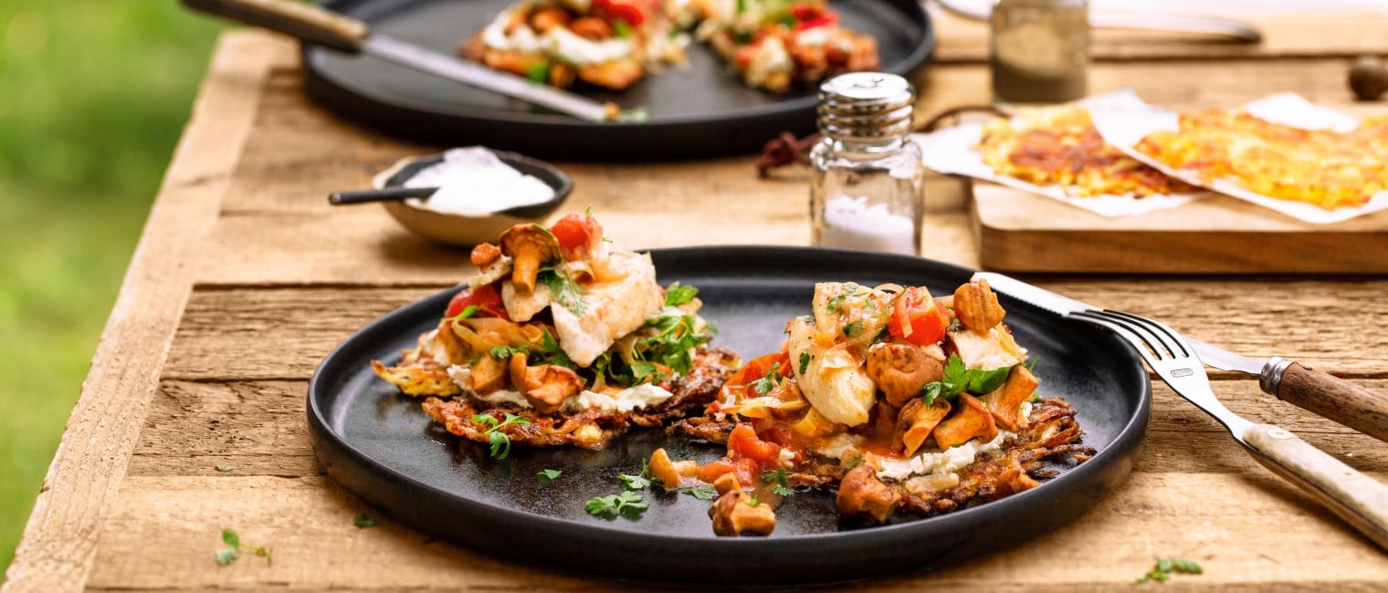 SPAR Mahlzeit Gebratene Hendlbrust mit Eierschwammerl und Rösti