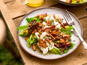 SPAR Mahlzeit Marinierte Kopfsalatherzen mit Eierschwammerlvinaigrette und Burrata