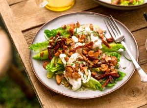 SPAR Mahlzeit Marinierte Kopfsalatherzen mit Eierschwammerlvinaigrette und Burrata