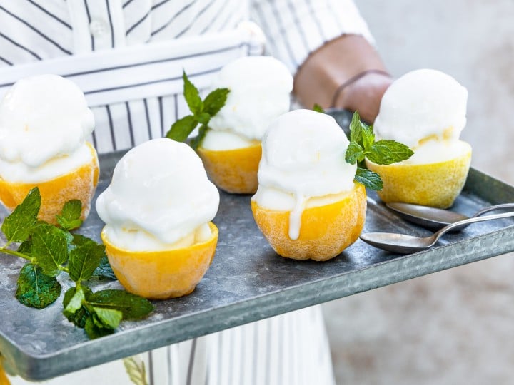 Erfrischendes Zitronensorbet