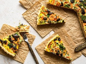 SPAR Mahlzeit Vegetarische Karottenquiche mit Ziegenfrischkäse