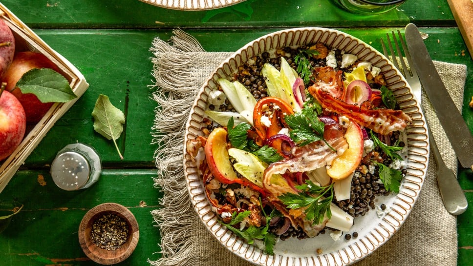 SPAR Mahlzeit Bunter Herbstsalat mit Linsen und Speck