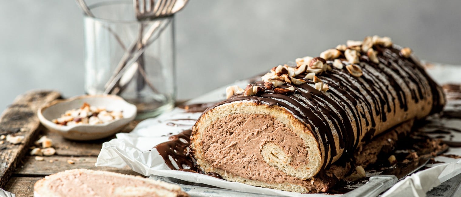 SPAR Mahlzeit Biskuit-Nussroulade mit Schokocreme
