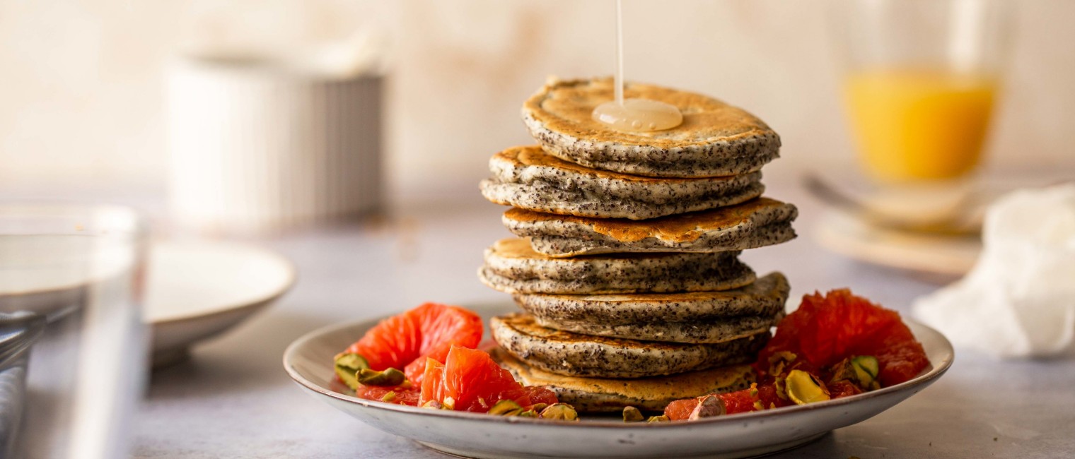 SPAR Mahlzeit Vegane Mohn-Pancakes mit Zitronensauce