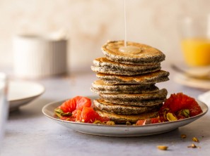 SPAR Mahlzeit Vegane Mohn-Pancakes mit Zitronensauce