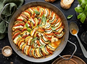 Zucchini-Schafskäse-Auflauf