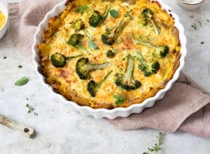 Kartoffelquiche mit Brokkoli & Cheddar