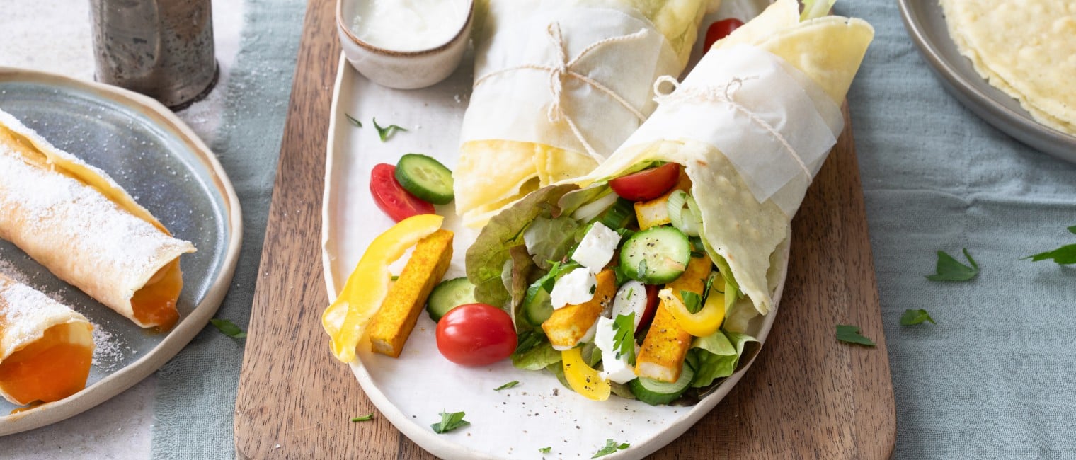 glutenfreie Wraps mit süßer und pikanter Füllung