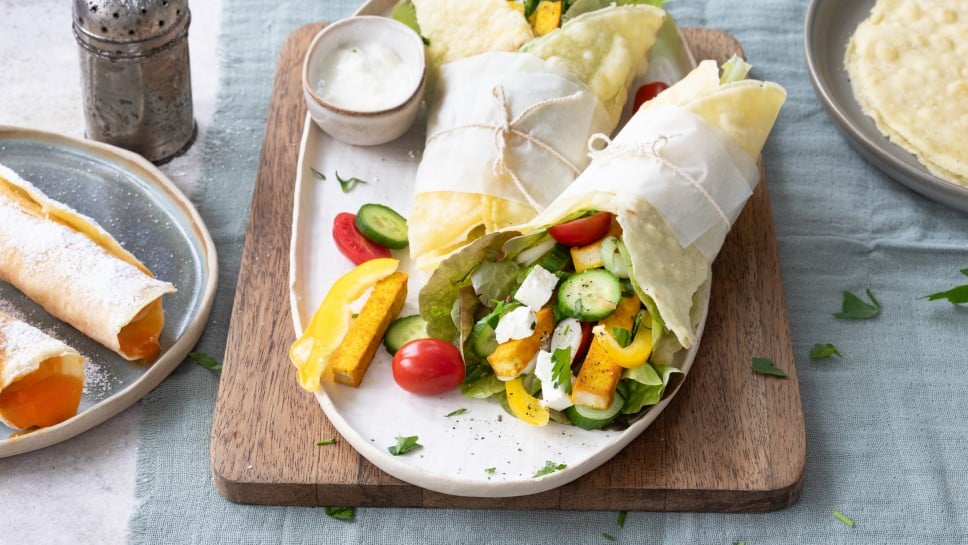 glutenfreie Wraps mit süßer und pikanter Füllung