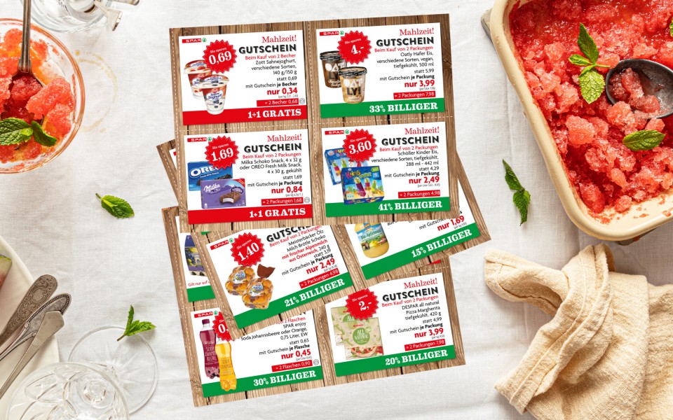 SPAR Mahlzeit! Magazin Gutscheine Header Nr. 4-2022 SPAR Mahlzeit! Magazin, Header, Gutscheine, Sommer