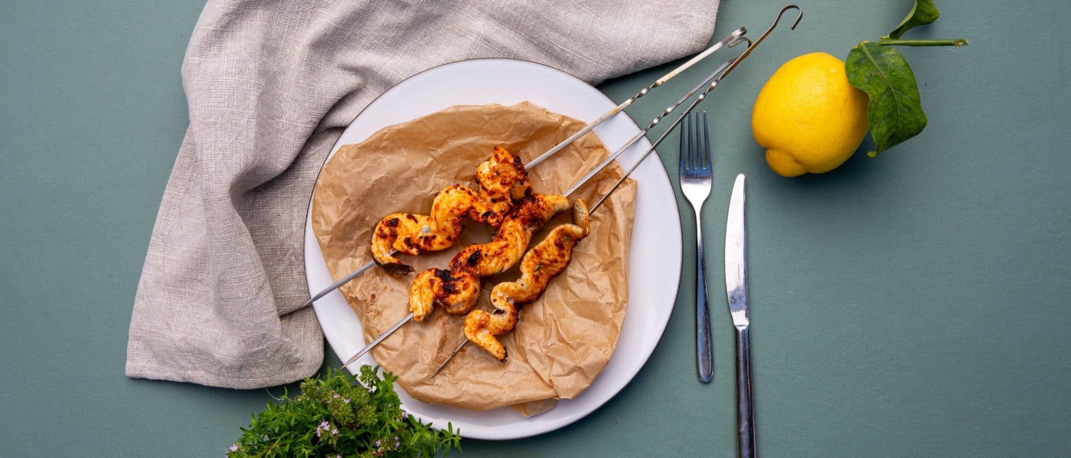 Saiblingsspieße mit Paprika-Knoblauch-Marinade 