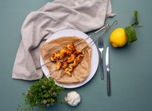 Saiblingsspieße mit Paprika-Knoblauch-Marinade 