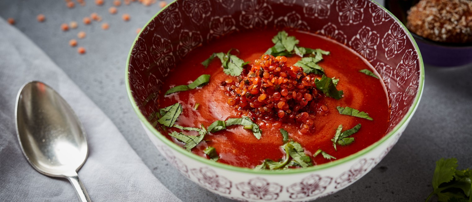 SPAR Mahlzeit Rote Linsensuppe mit Koriander und Kefir