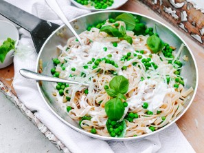 SPAR Mahlzeit Ziegenfrischkäse-Erbsen-Pasta