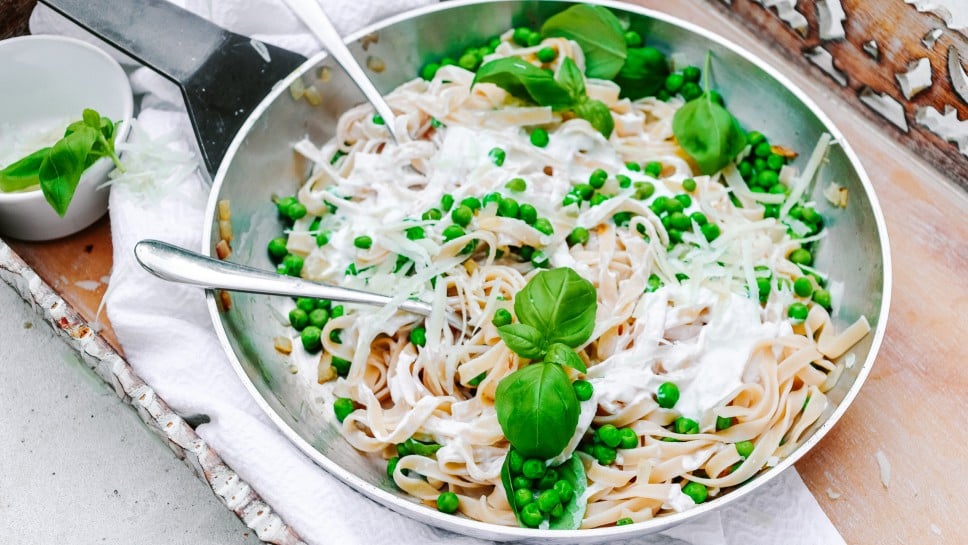 SPAR Mahlzeit Ziegenfrischkäse-Erbsen-Pasta