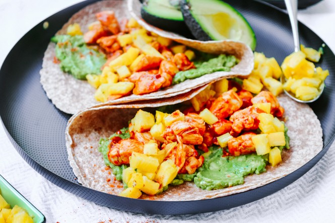 SPAR Mahlzeit Vollkornwraps-mit-Taco-Hähnchen-und-Ananas