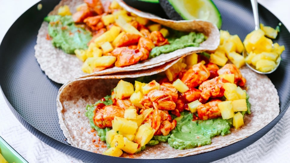 SPAR Mahlzeit Vollkornwraps-mit-Taco-Hähnchen-und-Ananas