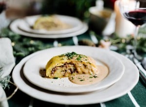 Erdäpfel Roulade mit Pilz Füllung                  