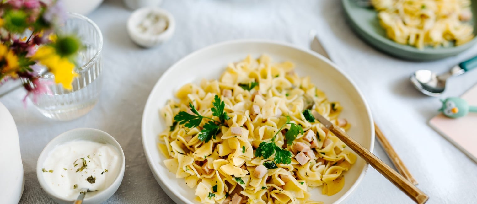 SPAR Mahlzeit Familienkochen Schinkenfleckerl