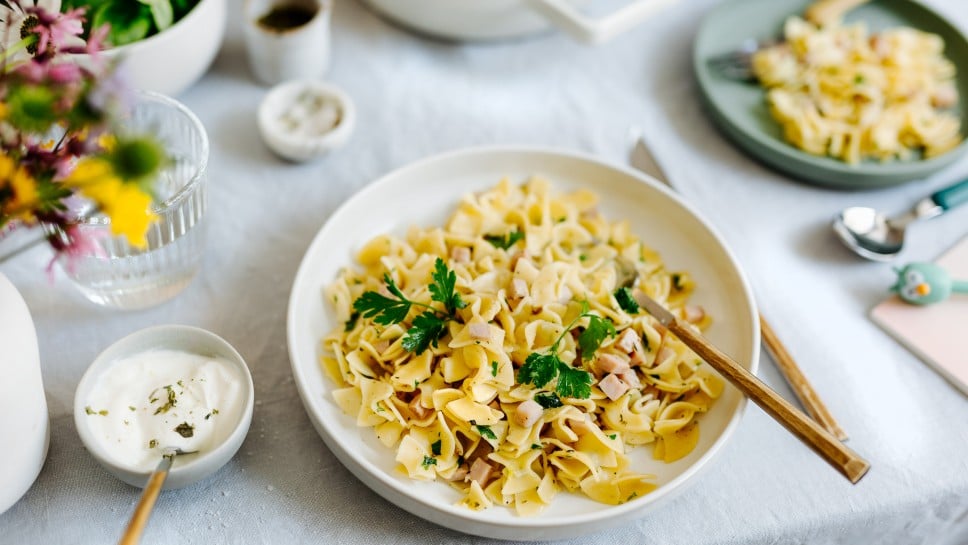 SPAR Mahlzeit Familienkochen Schinkenfleckerl
