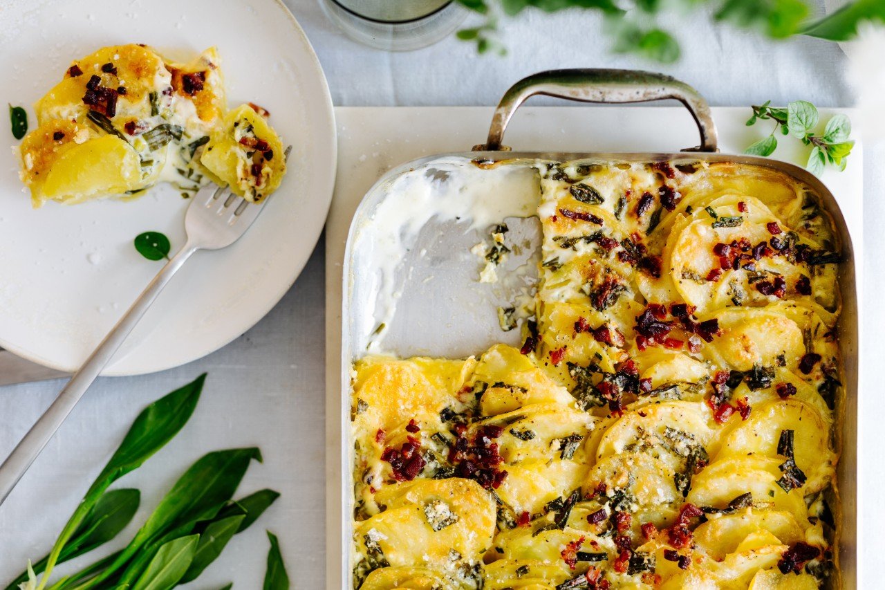 Knuspriges Bärlauch Kartoffel-Gratin