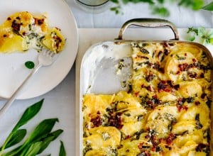 knuspriges Bärlauch Kartoffel Gratin