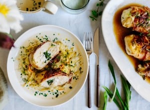  gefüllte Hühnerbrust mit Bärlauch und Ricotta