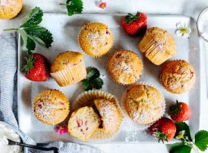 Flaumige Erdbeermuffins