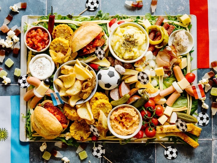 Fußballparty-Snackplatte