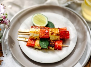 Wassermelonen-Halloumi-Spieß