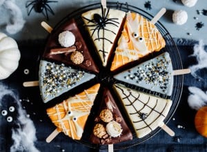 Halloween Cheesecake am Stiel 