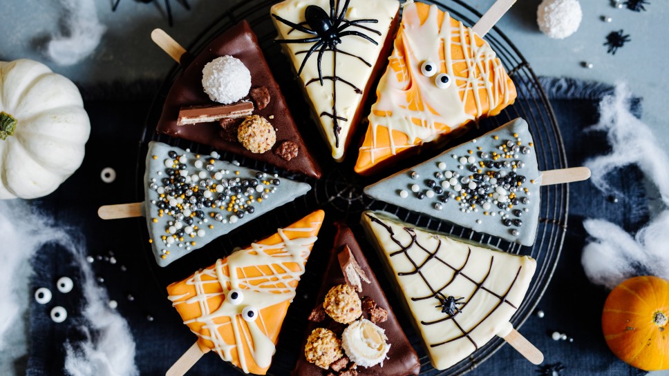 Halloween Cheesecake am Stiel 